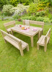 Philippa 6 Seater Outdoor Wooden Dining Set