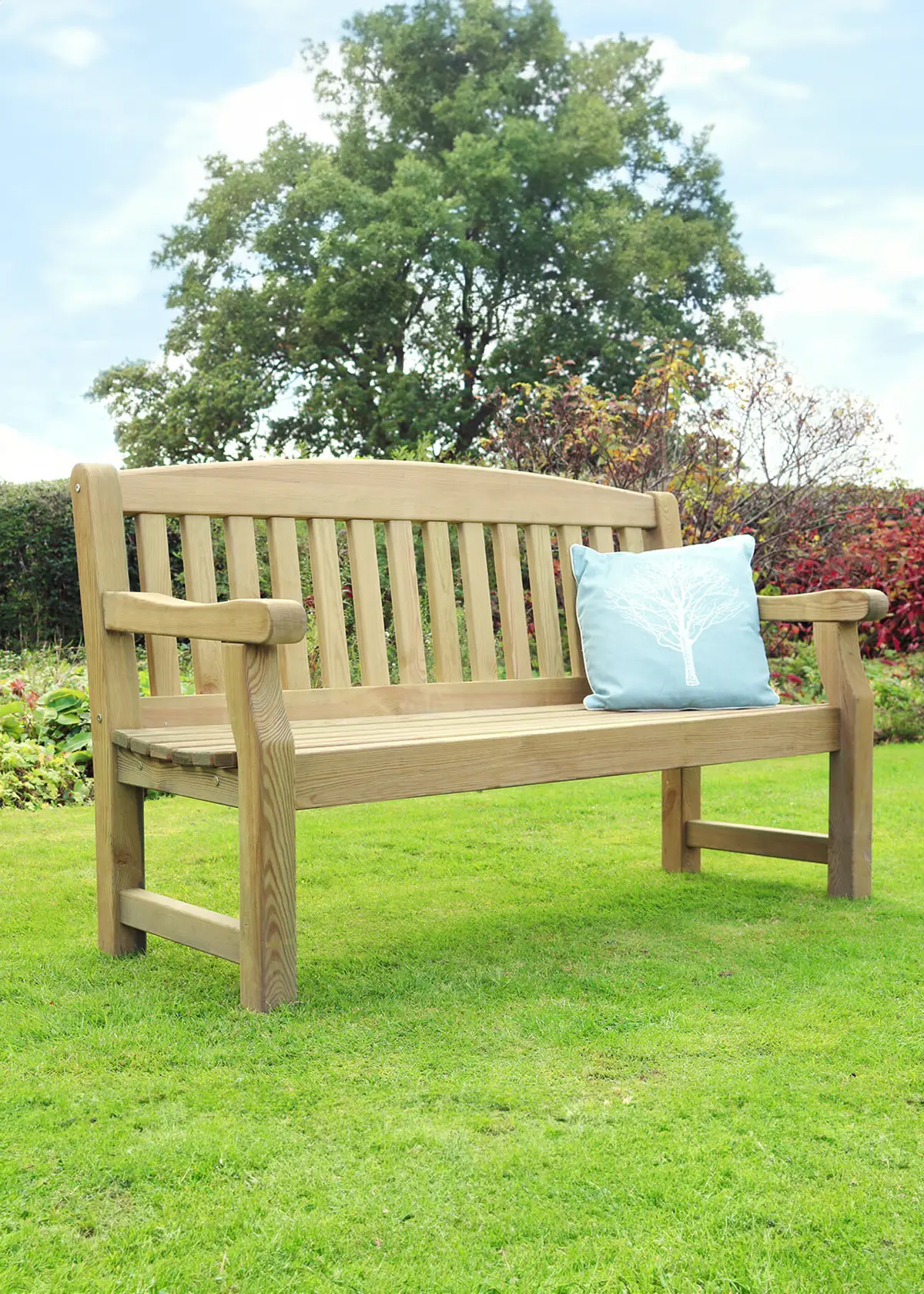 A photo of Emily 3 Seater Wooden Garden Bench