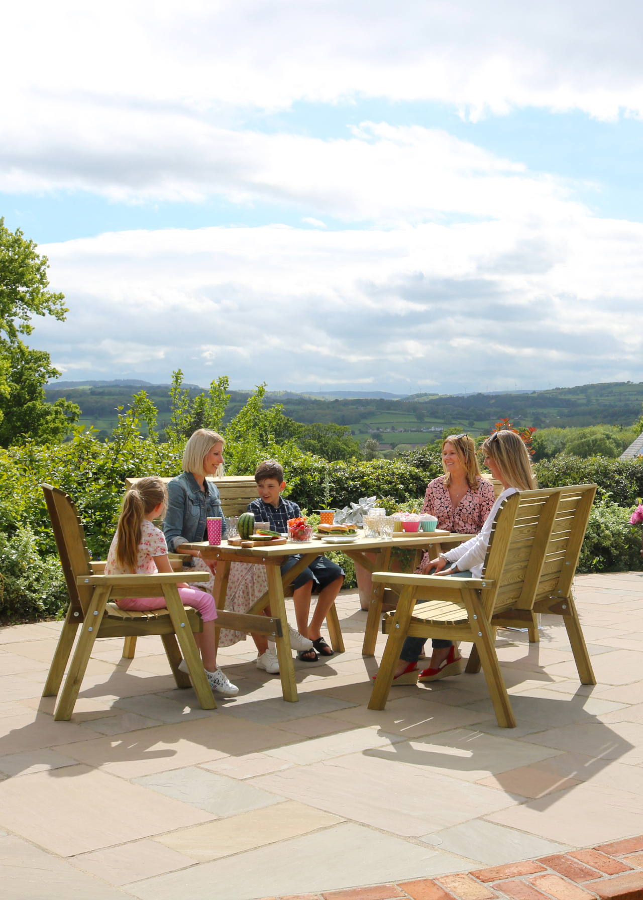 Freya 6 Seater Outdoor Wooden Dining Set