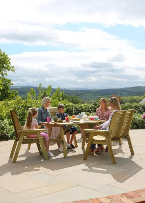 Freya 6 Seater Outdoor Wooden Dining Set