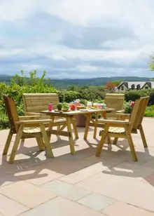 Freya 6 Seater Outdoor Wooden Dining Set