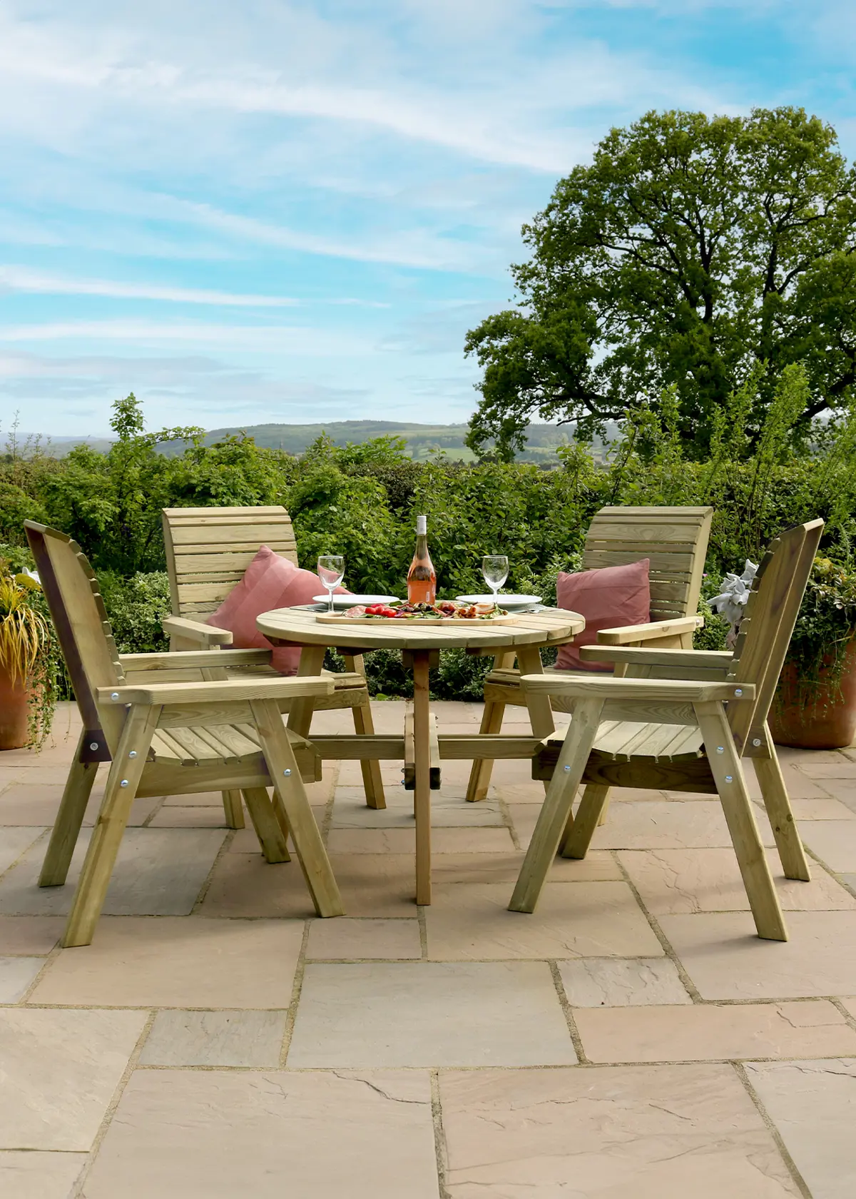 A photo of Freya Round 4 Seater Outdoor Dining Set