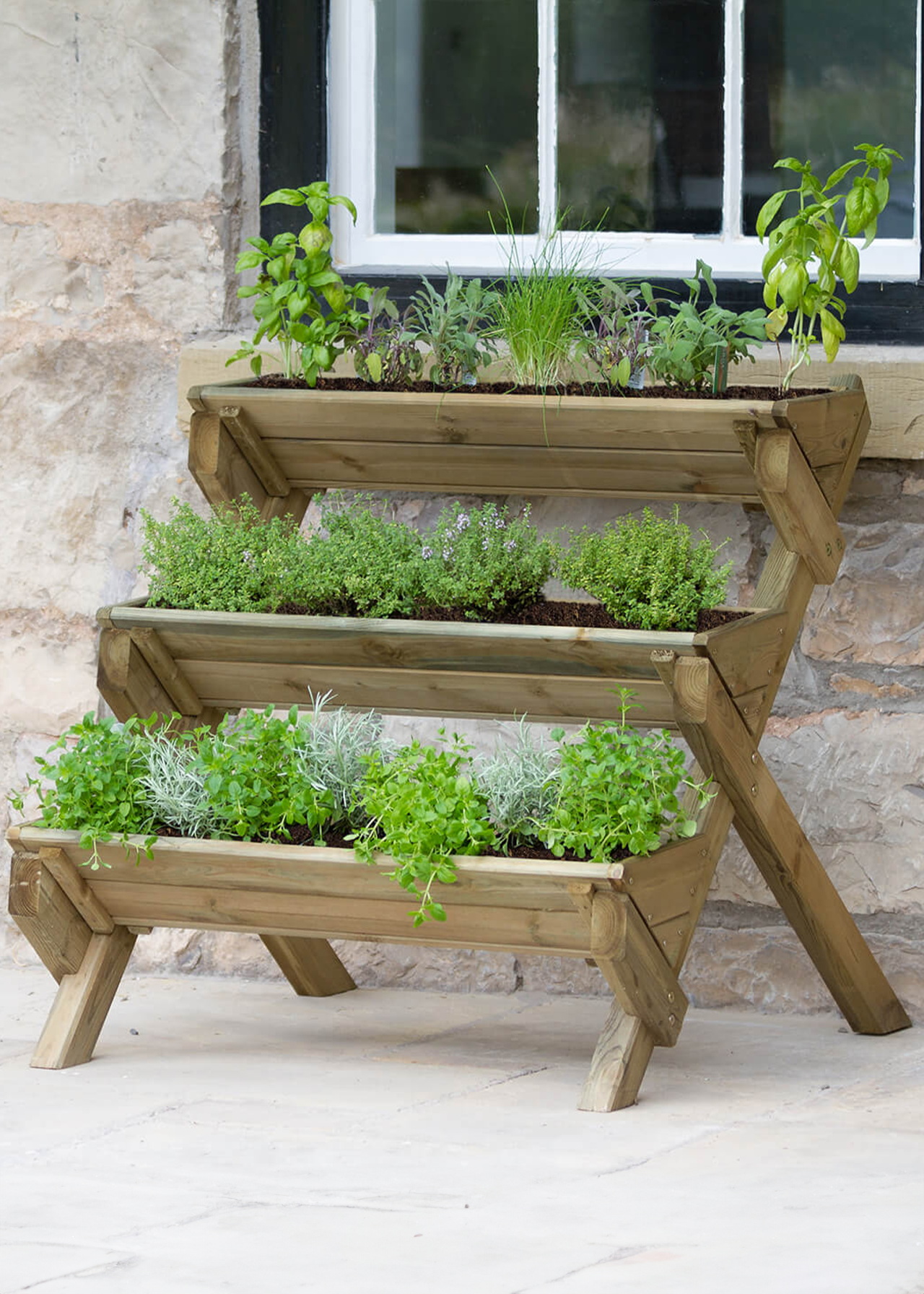 Stepped Herb Planter Brown