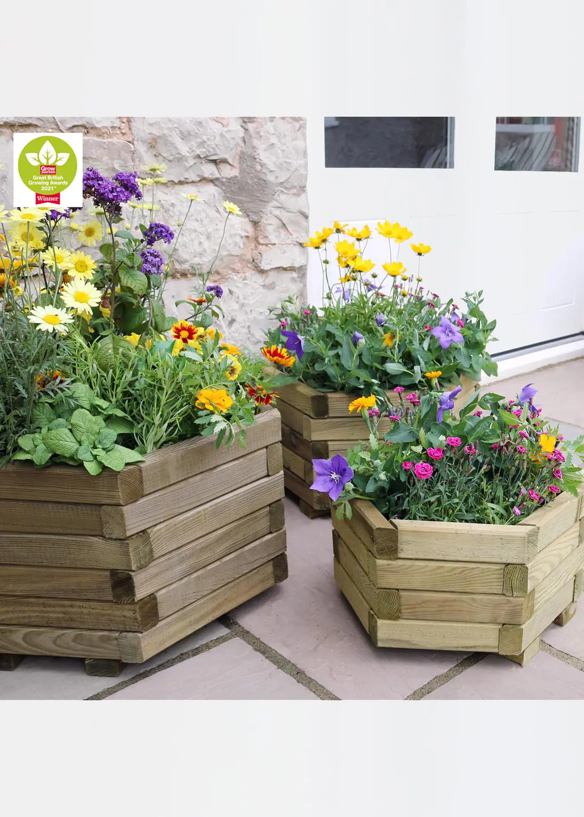 A photo of Marford Hexagonal Planter Set of 3