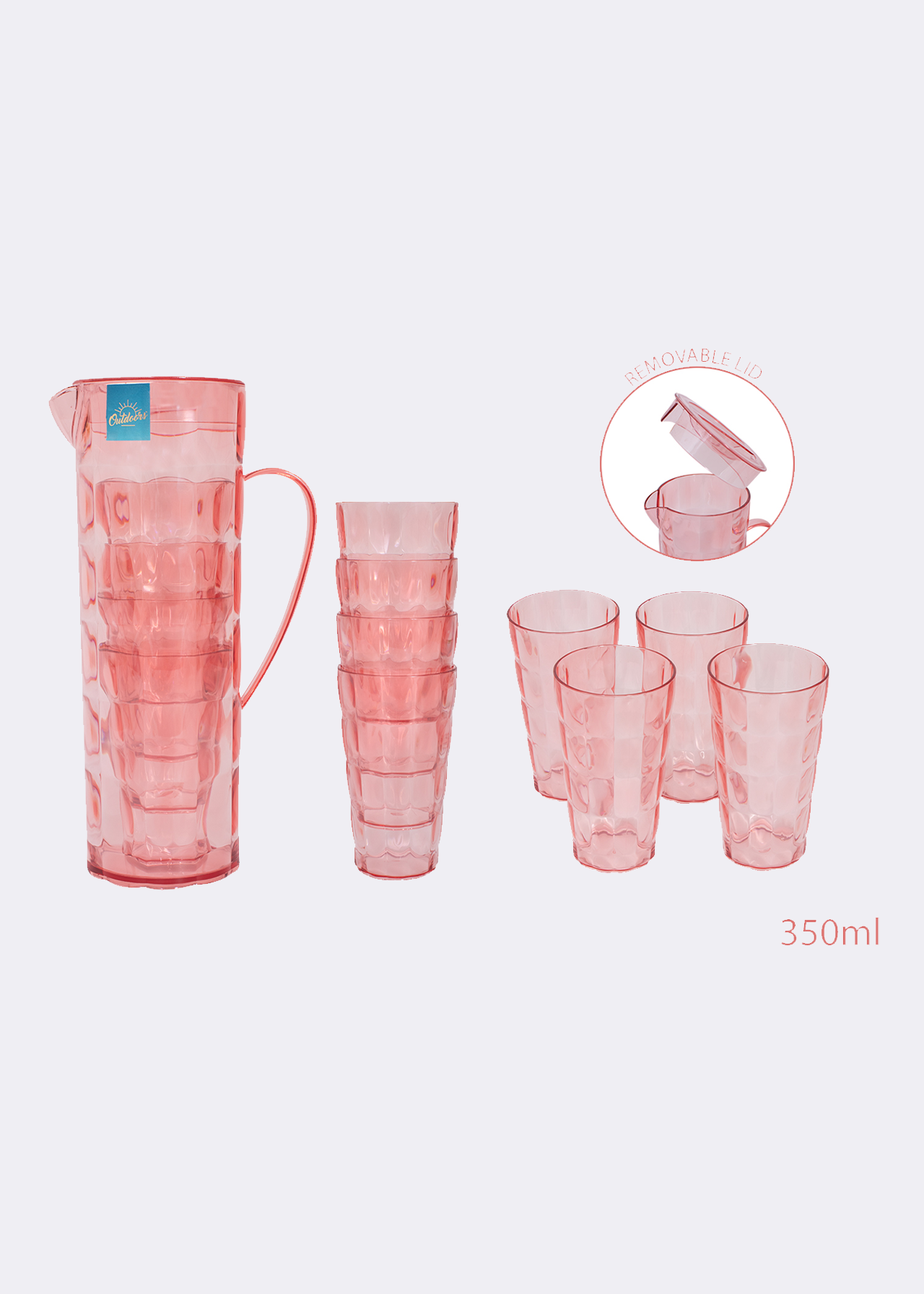 Bubble Pitcher & 4 Tumblers
