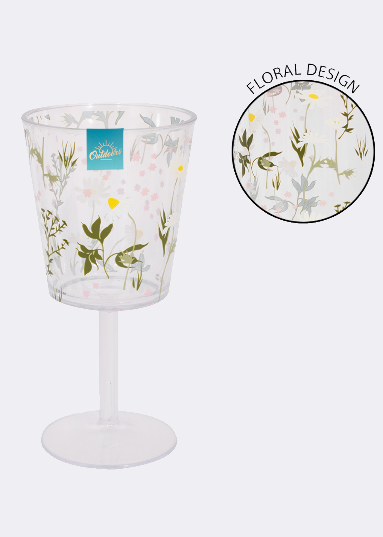 Wine Goblet With Daisy Print 380Ml