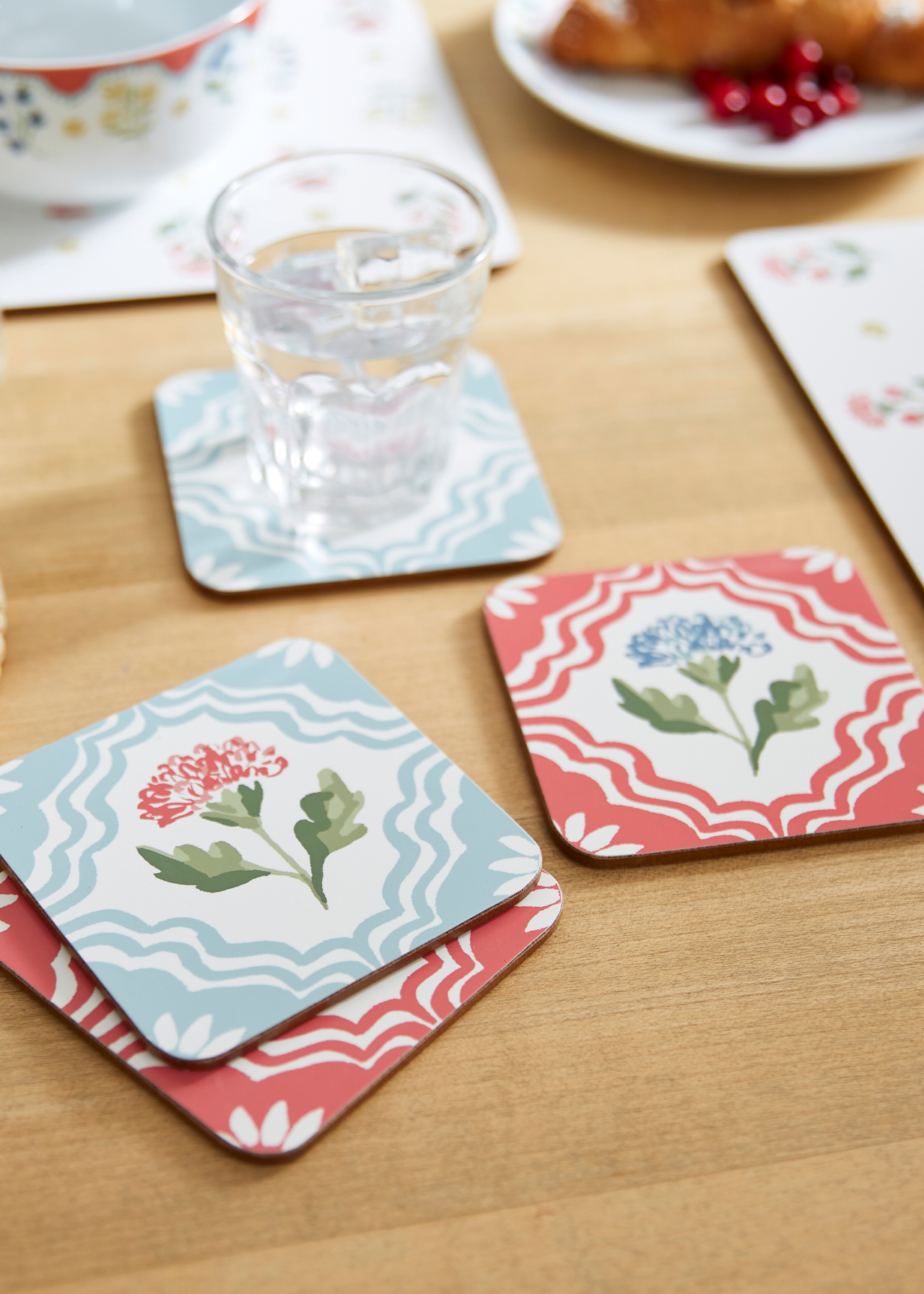 Pack of 4 Boho Floral Coasters