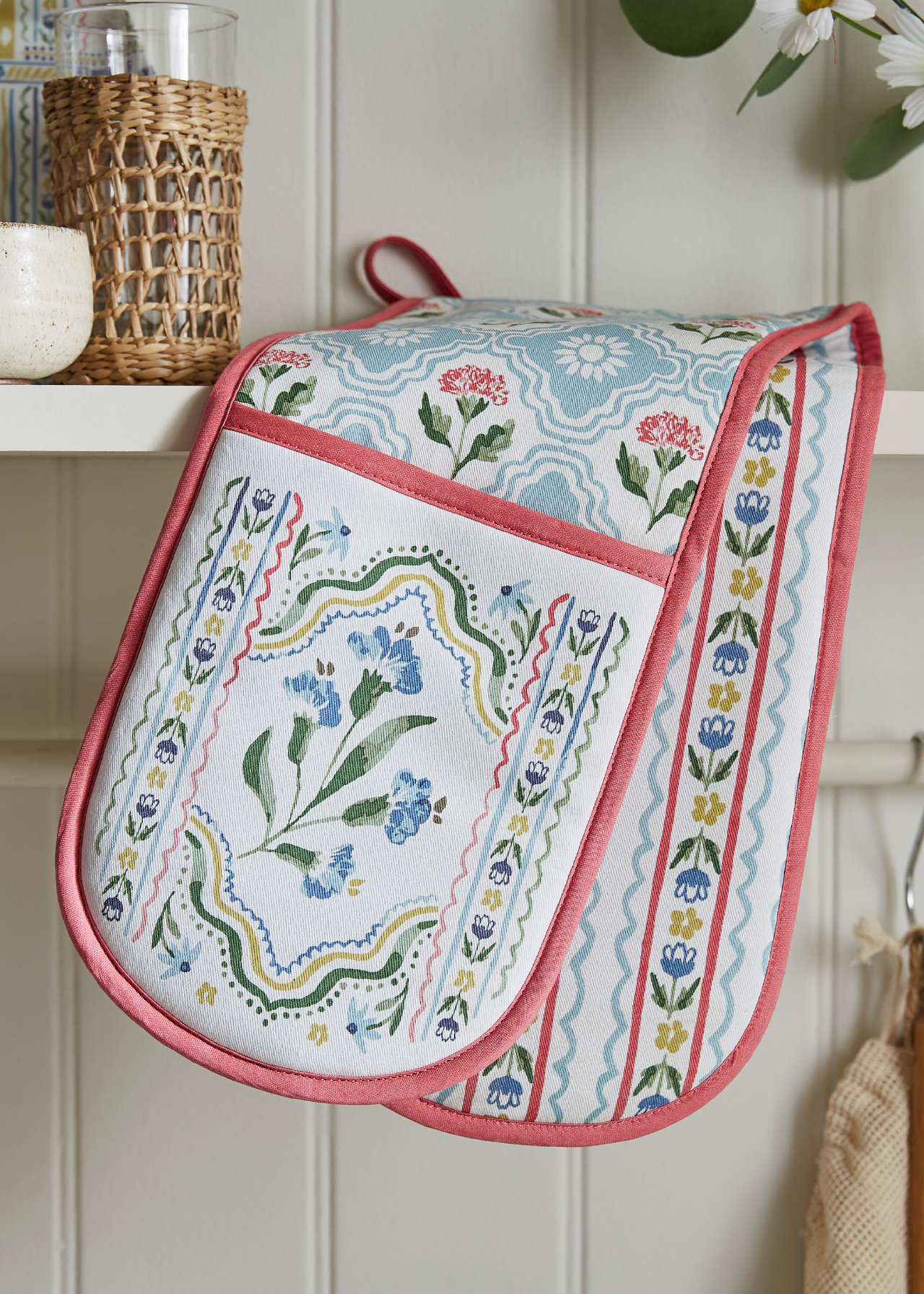 Boho Floral Double Oven Glove