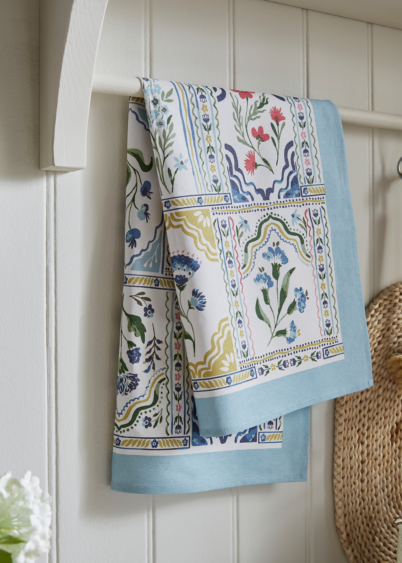 Boho Floral Cotton Tea Towel