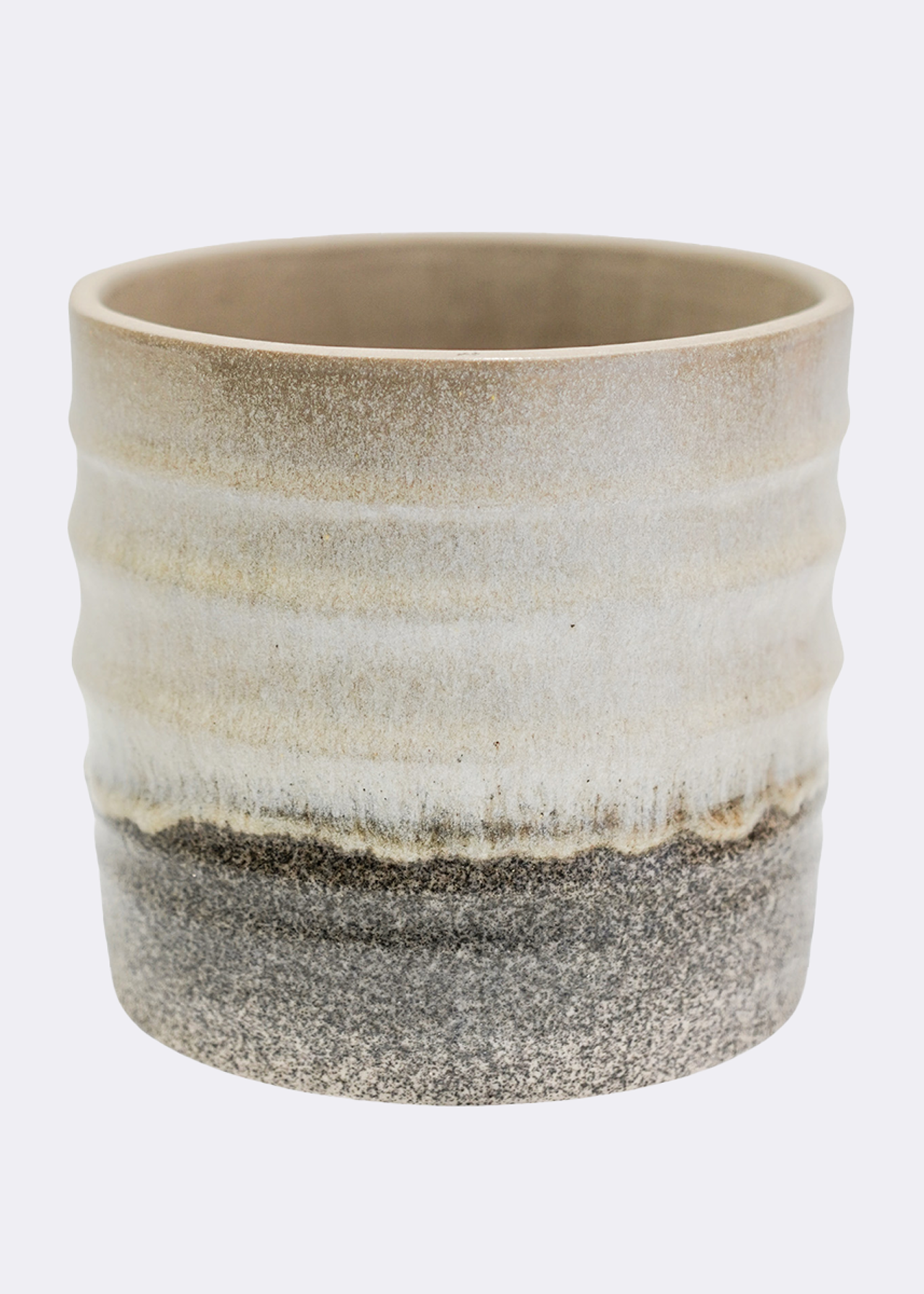 Gia rippled two tone stone granite planter 14cm