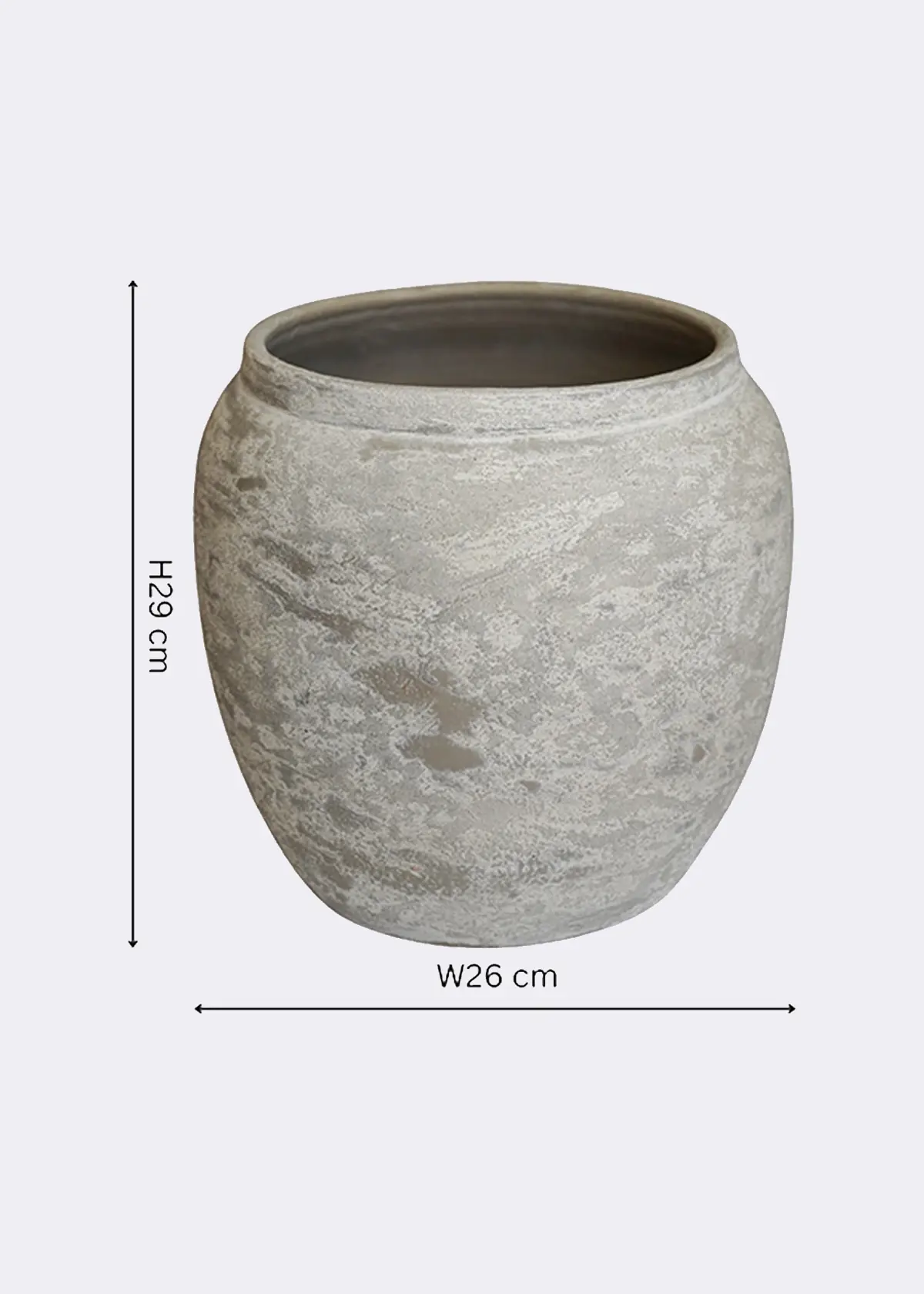 A photo of Milos Rustic Round Planter 26cm