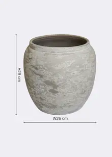 Milos Rustic Round Planter 26cm