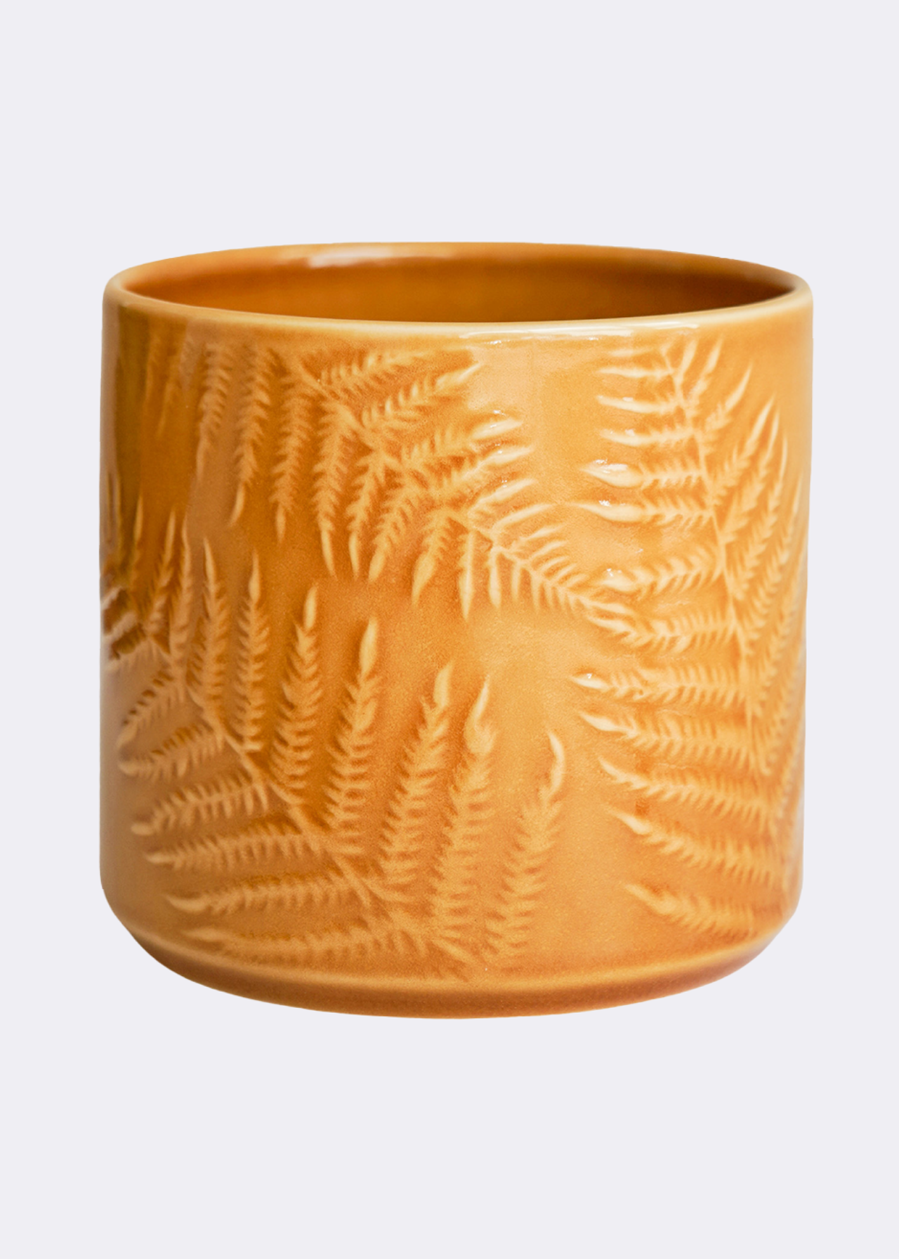 Orla glazed fern mustard planter 13.5cm