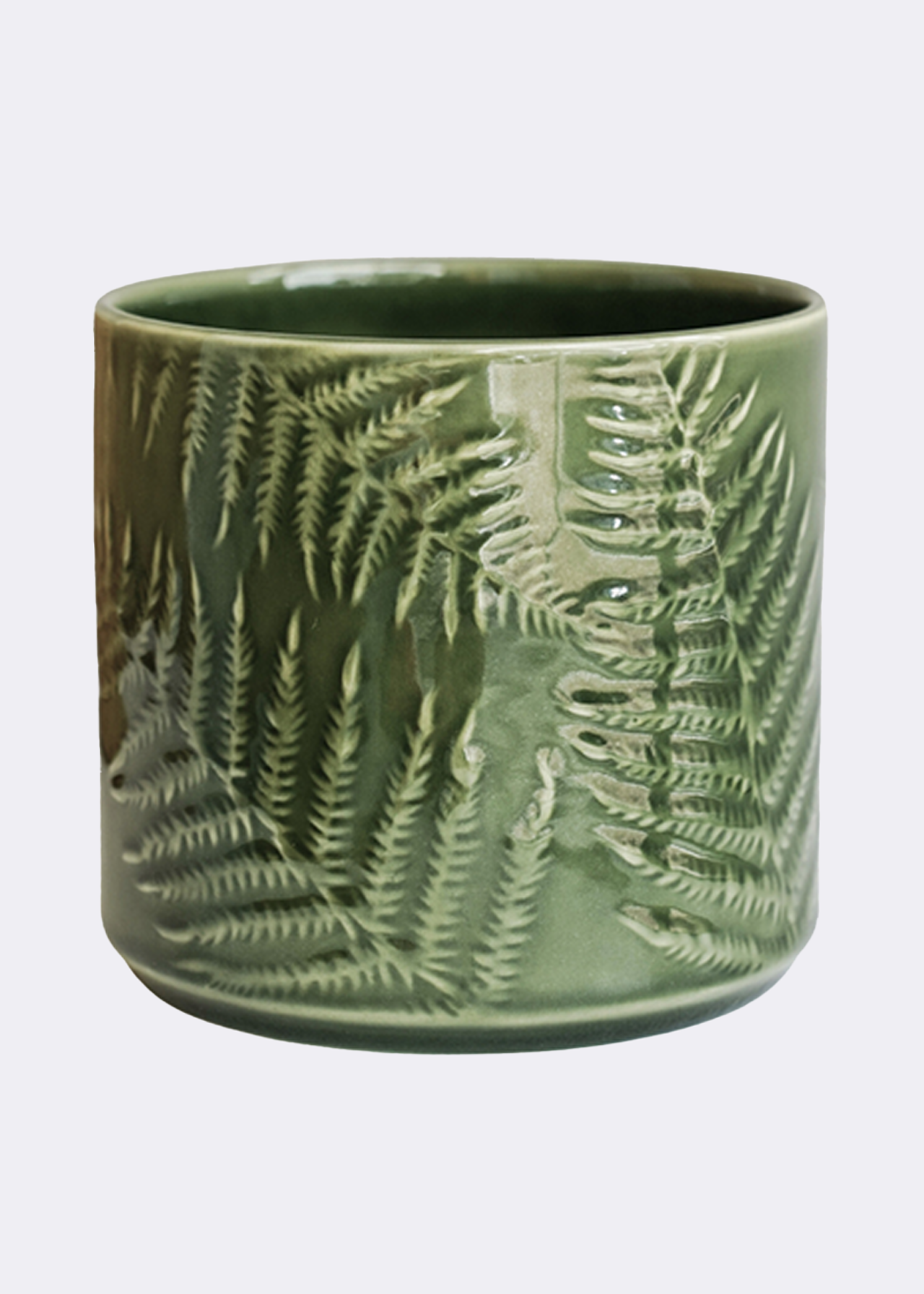 Orla glazed fern green planter 17.5cm