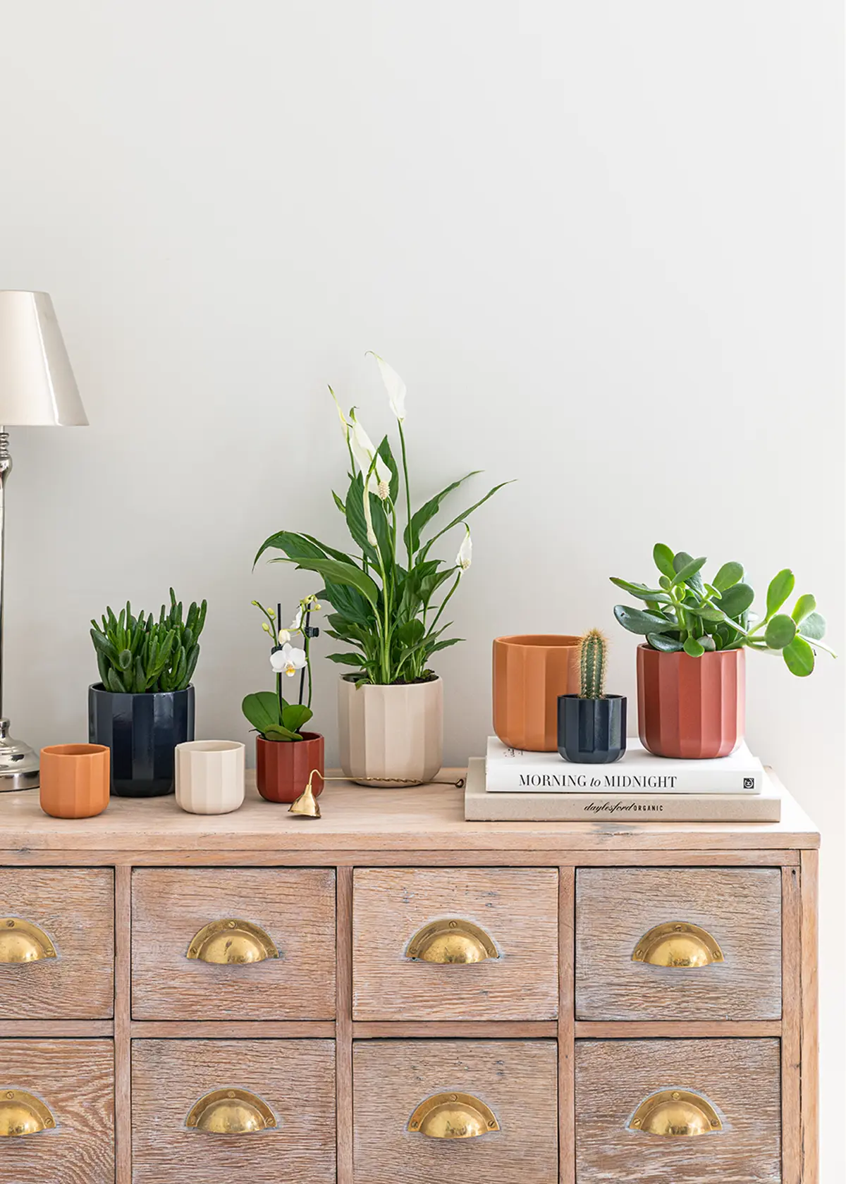 Positano Burnt Orange Geo Planter 11cm
