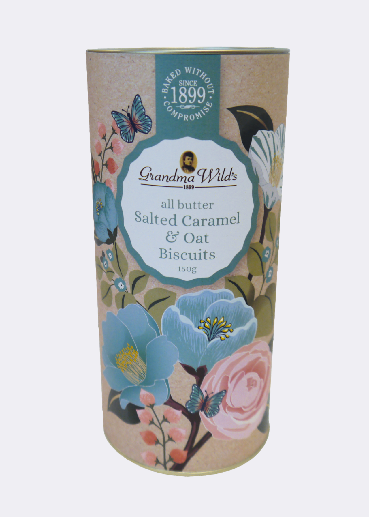 Floral Botanical Tube All Butter Salted Caramel & Oat Biscui