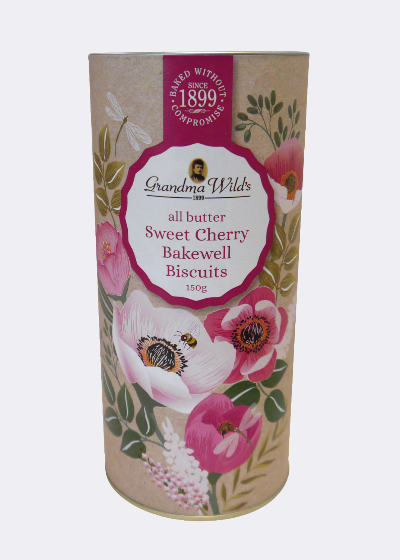 Floral Botanical All Butter Sweet Cherry Bakewell Biscuits