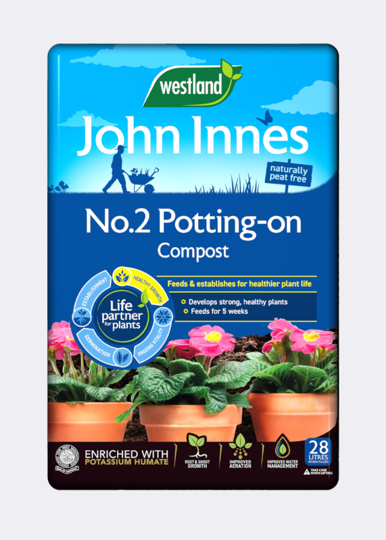 28L John Innes Peat Free No.2 Potting-on Compost