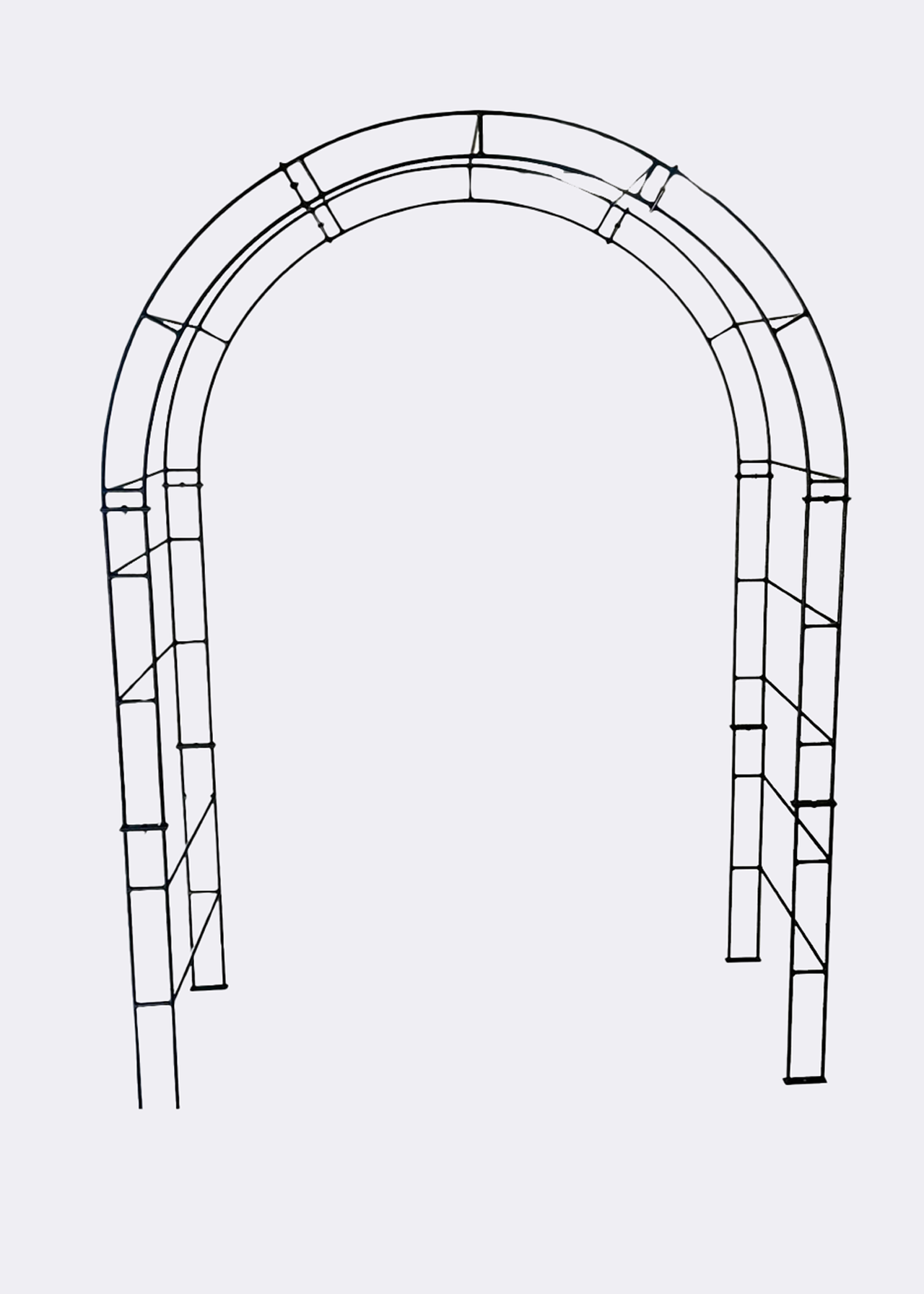 Paris garden arch with ground spikes