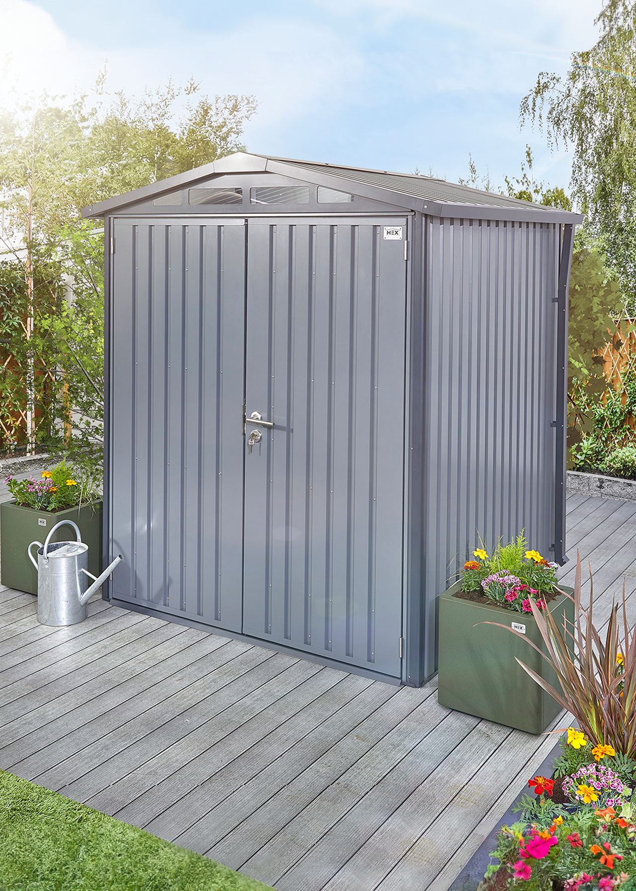 Alton Garden Shed 1.8 x 1.89 x 2.12m Grey | Dobbies Garden Centres