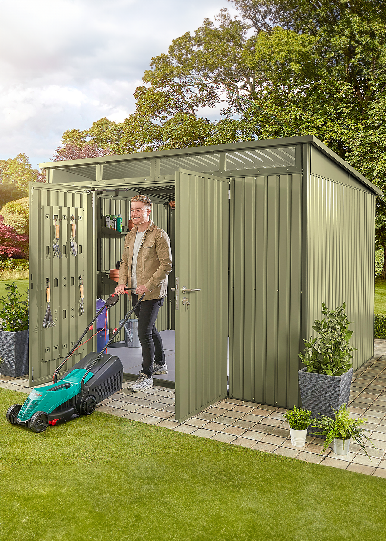 Hixon Garden Shed 3 x 2.4 x 2.14m Green