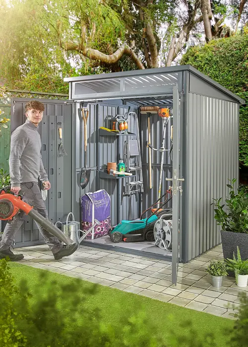 A photo of Hixon Garden Shed 1.8 x 1.84 x 2.13m Grey