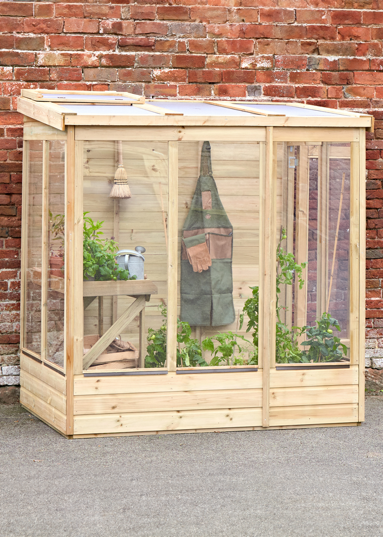 6x4 Wallscape Lean-to Greenhouse Solid Back