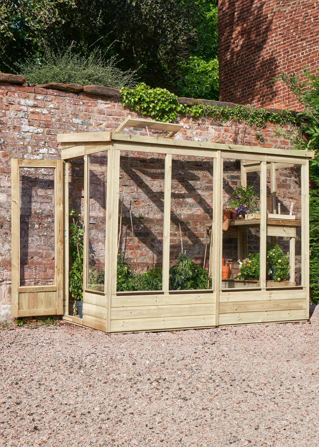 8x4 Wallscape Lean-to Greenhouse Open Back