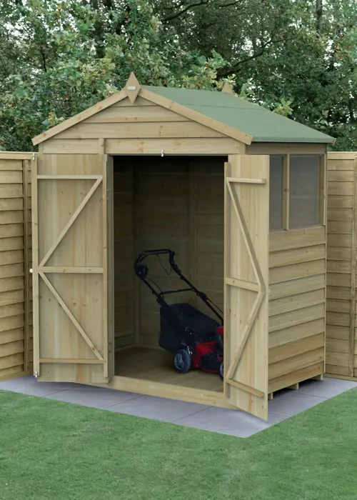 4LIFE Apex Shed 6x4 With Double Doors & 2 Windows