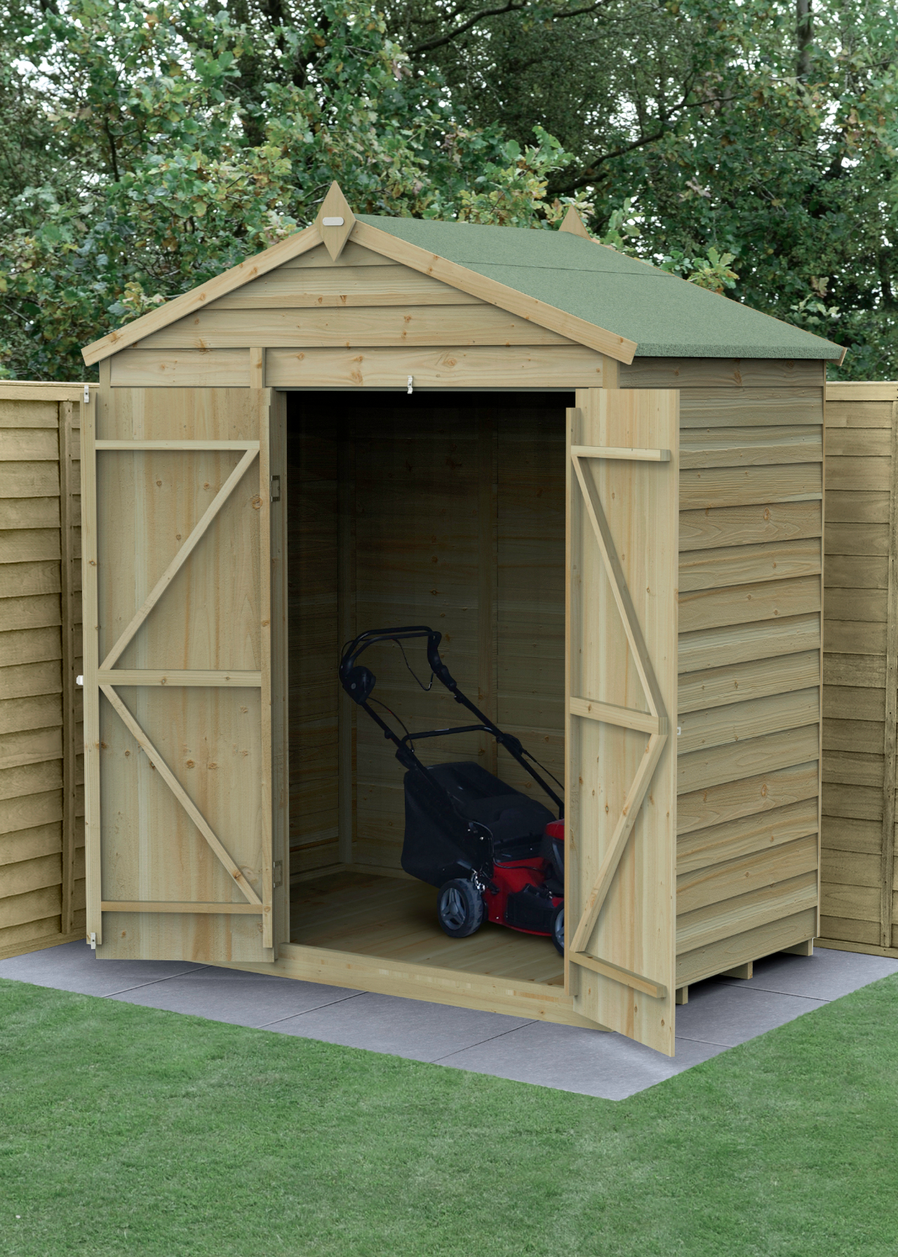 4LIFE Apex Shed 6x4 with Double Doors