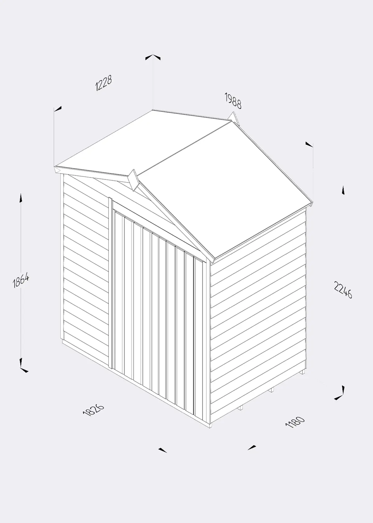 A photo of 4LIFE Apex Shed 6x4 With Double Doors