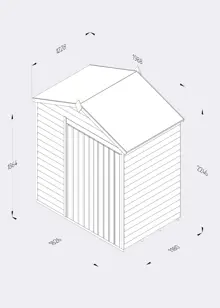 4LIFE Apex Shed 6x4 With Double Doors