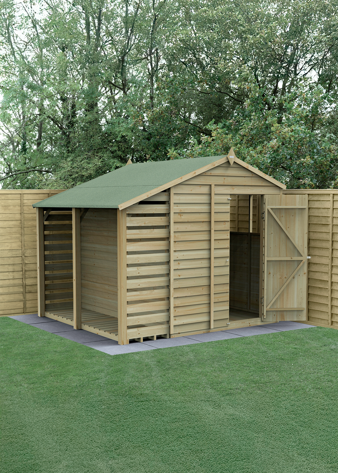 4LIFE Apex Shed 6x8 With Lean-To, Single Door & 2 Windows