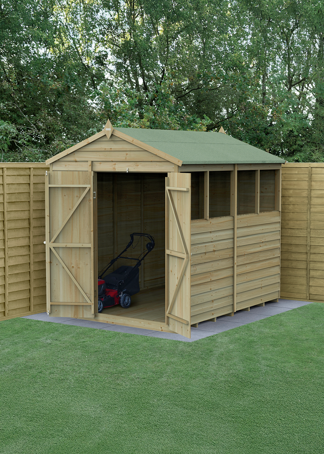 4LIFE Apex Shed 6x8 With Double Door & 4 Windows (Installed)
