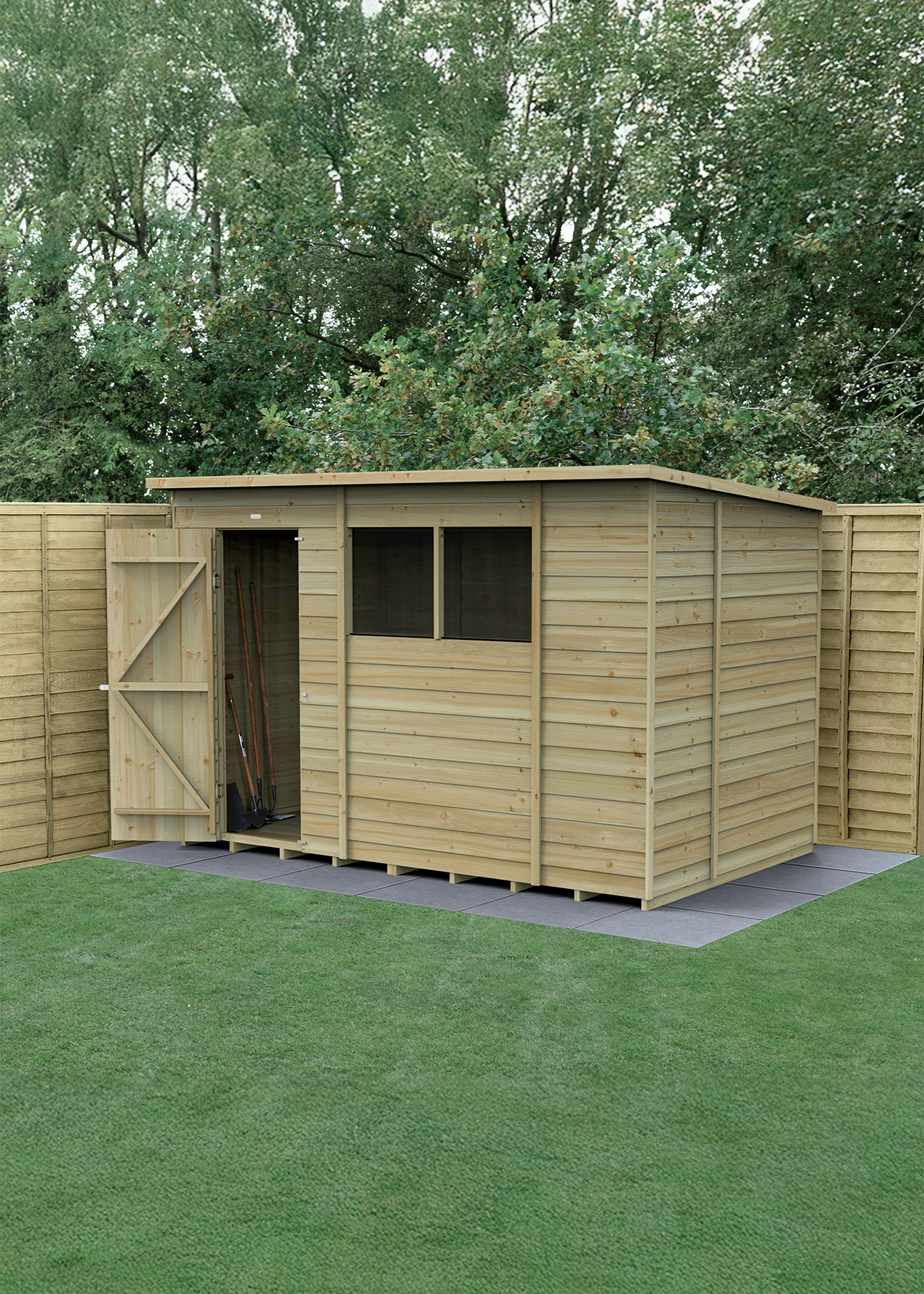 4LIFE Pent Shed 10x6 With Single Door & 2 Windows