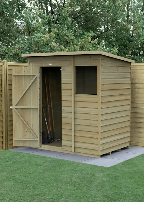 4LIFE Pent Shed 6x4 With Single Door & 1 Window