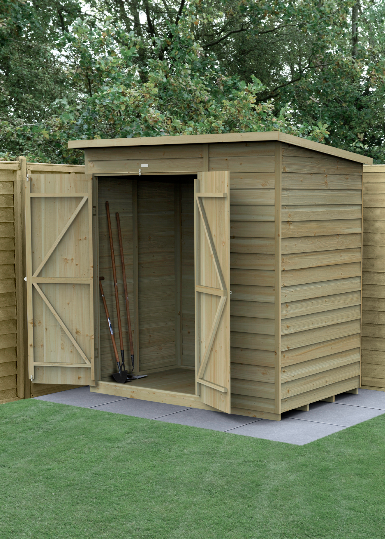 4LIFE Pent Shed 6x4 with Double Doors