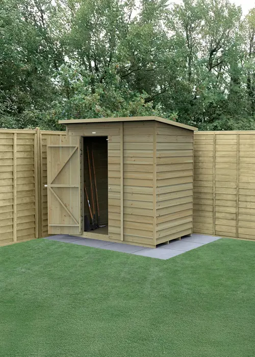 4LIFE Pent Shed 6x4 With Single Door (Installed)