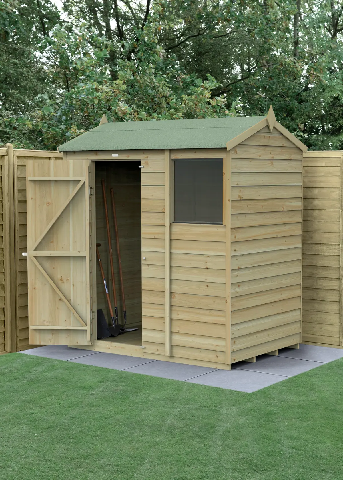 A photo of 4LIFE Reverse Apex Shed 6x4 With Single Door & 1 Window