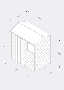 4LIFE Reverse Apex Shed 6x4 With Single Door & 1 Window