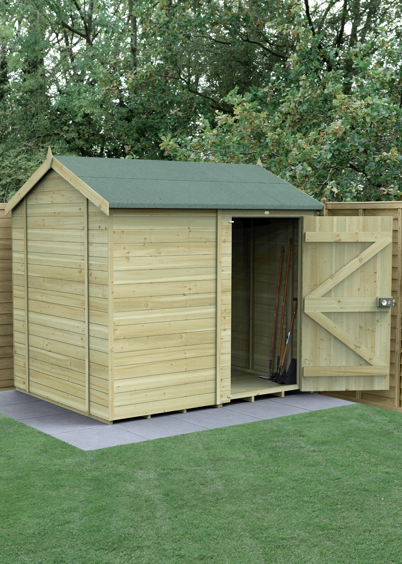 Timberdale 8x6 Reverse Apex Shed (Installed)