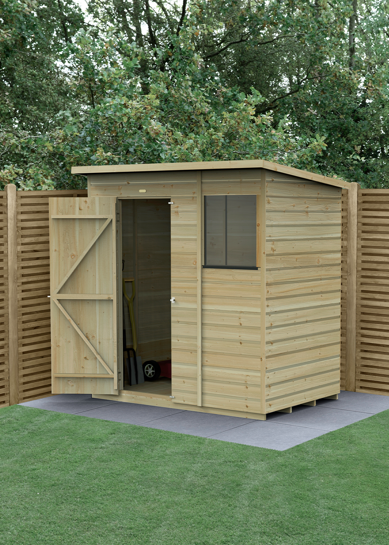 Beckwood 6x4 Pent Shed With 1 Window (Installed)