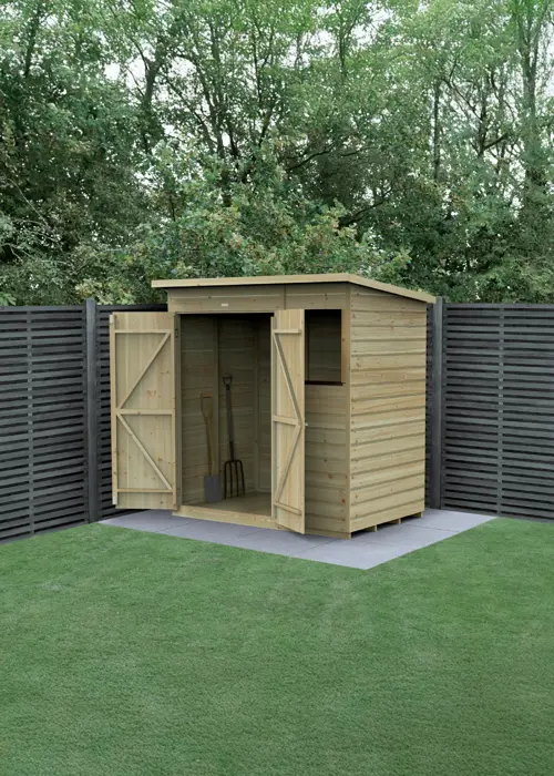 Beckwood 6x4 Pent Shed With Double Door & 1 Window