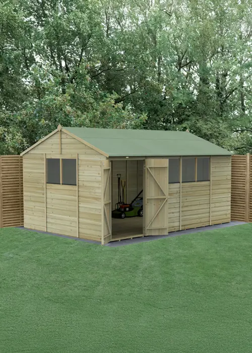 Beckwood 15x10 Reverse Apex Shed With 6 Windows (Installed)