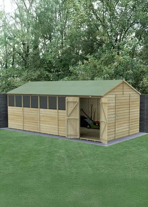 Beckwood 20x10 Reverse Apex Shed With Double Door & 8 Window