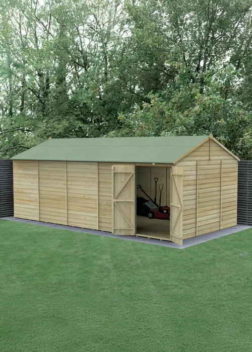 Beckwood 20x10 Reverse Apex Shed Double Door (Installed)