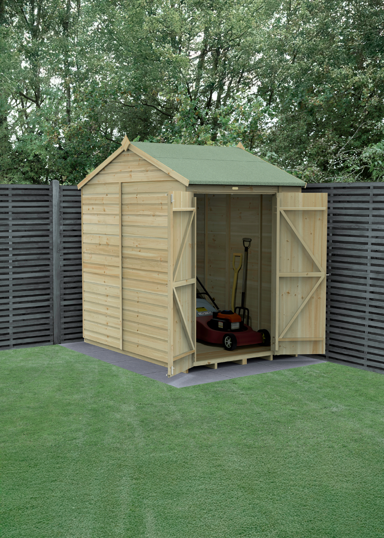 Beckwood 5x7 Reverse Apex Shed With Double Door (Installed)