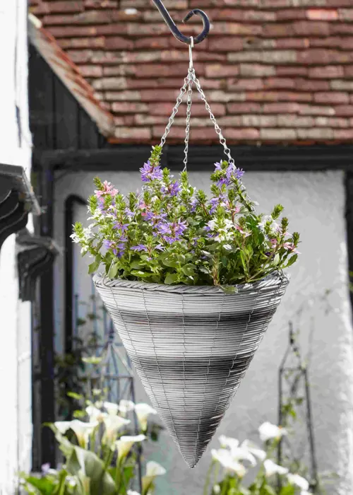 14in Wychwood Faux Rattan Hanging Cone