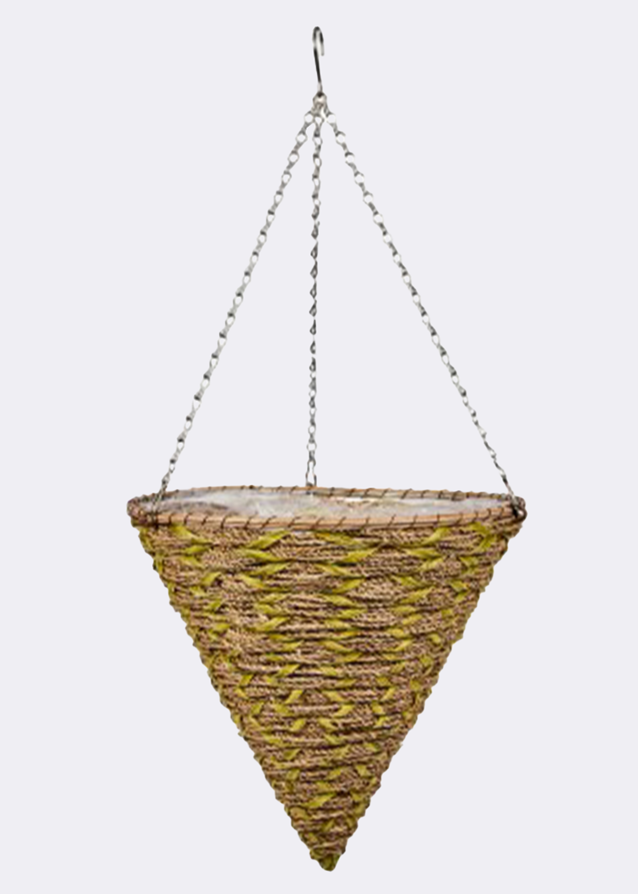 Woodland faux rattan hanging cone 14in