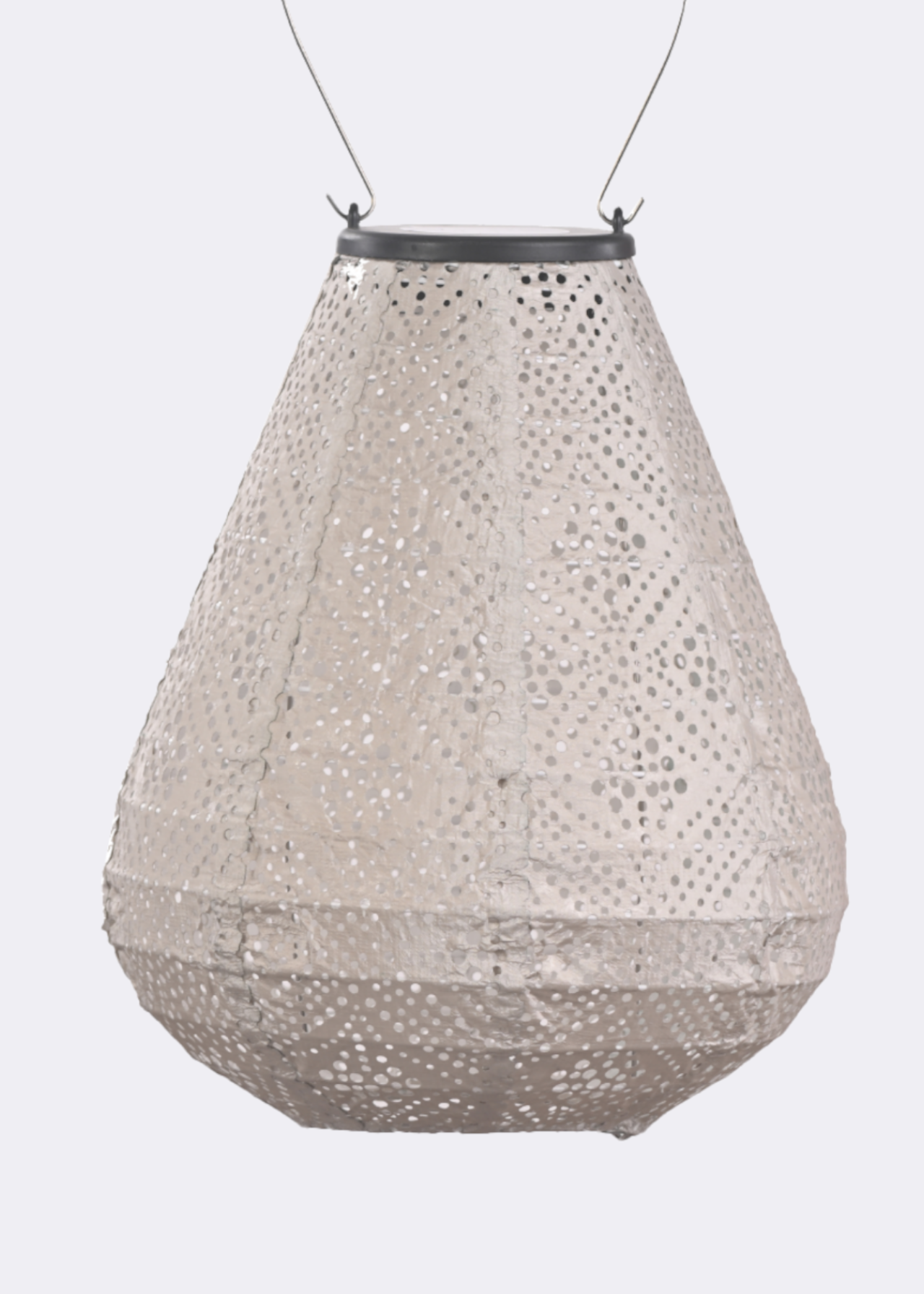 Oblong solar lantern 23cm taupe